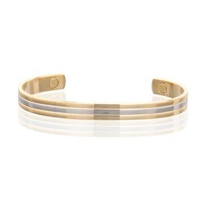 Classic Two Tone Magnetic Bracelet Arthritis Pain Therapy Cuff Bangle